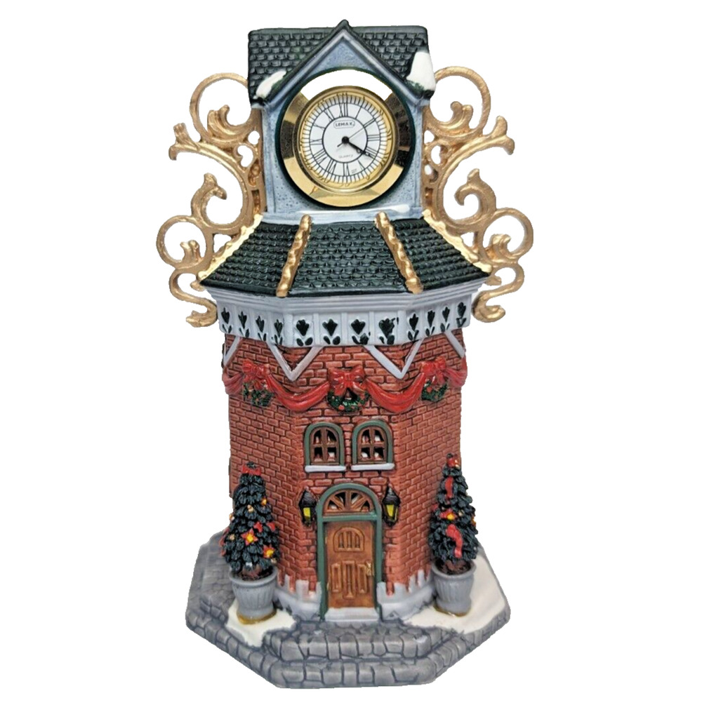 LEMAX Porcelain Christmas Village Town Clock Tower 1999 Retired Original Box